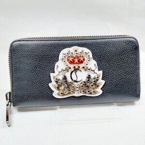 Christian Louboutin Long Wallet Black Leather 400-081925